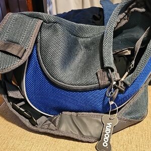 YUDODO Blue and Gray Pet Carrier  sling  Bag New Sz S